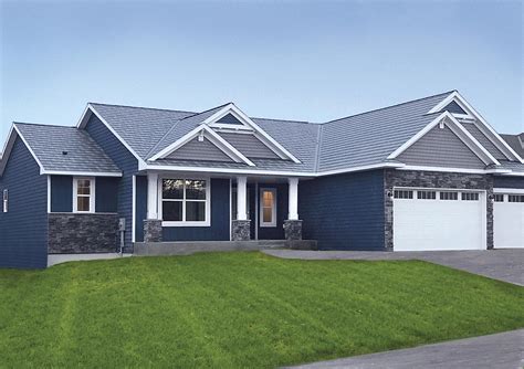 blue house grey metal roof|gray homes with black roofs.